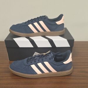 Adidas Breaknet Sleek Suede Aurora Ink (Navy)/Blush Pink Women's Size 8.5 IH1380